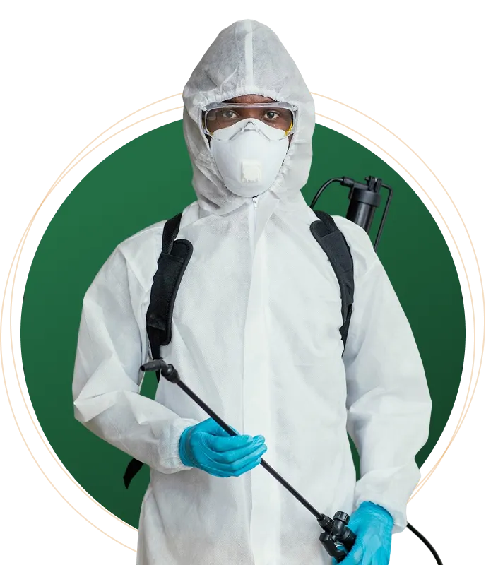 Ilustração de um profissional de dedetização